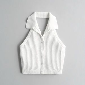 Hollister Crop Sleeveless Halter Polo Sweater
